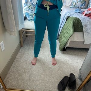 FIGs teal scrubs Zamora joggers